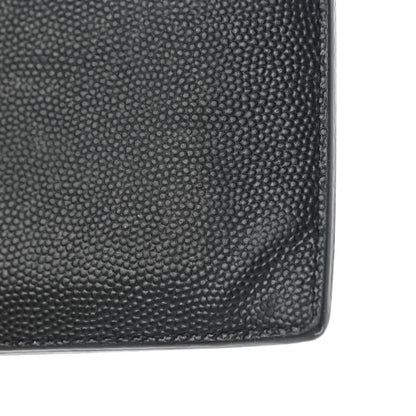 Saint Laurent Grained Calfskin 5 Fragments Zip Pouch Card Holder Black 9 of 9