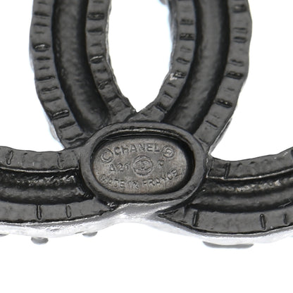 Chanel CC Earrings Ruthenium White Silver 4 of 5