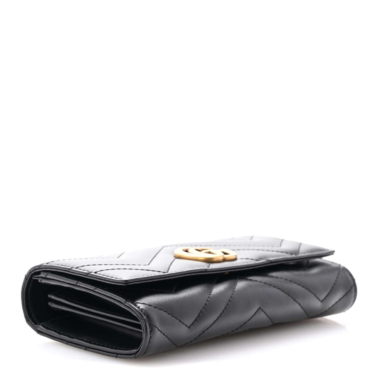 Gucci Calfskin Matelasse GG Marmont Continental Wallet Black 4 of 9