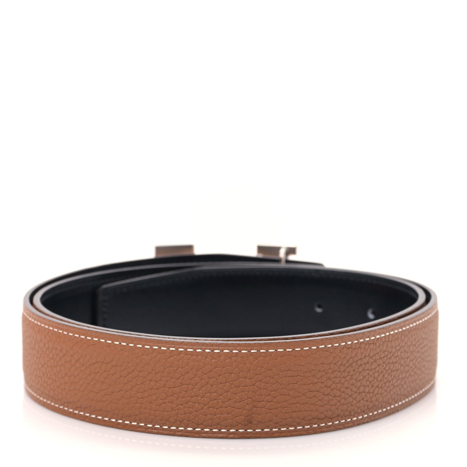 Hermes Box Togo 32mm H Belt 85 34 Black Gold 2 of 5