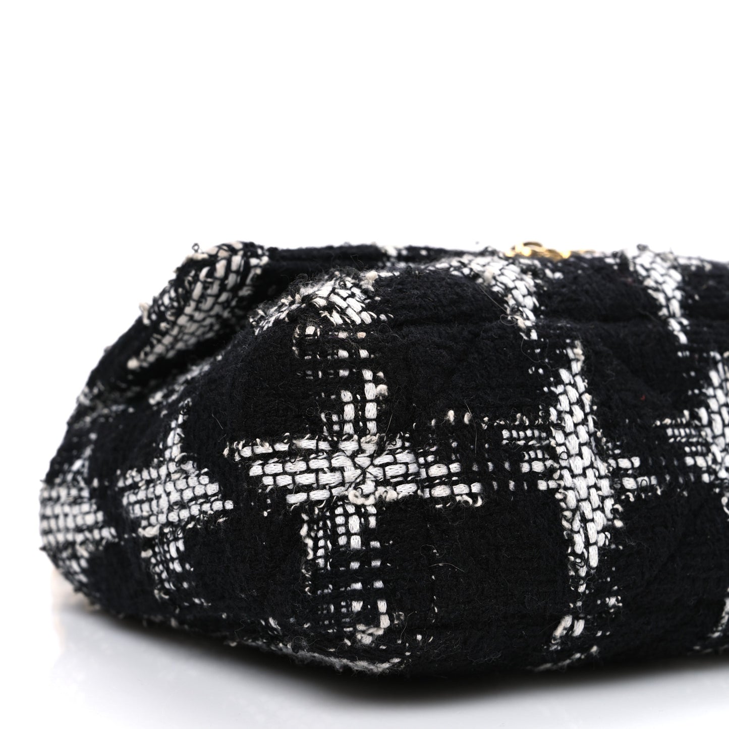 Tweed Quilted Medium Chanel 19 Flap Black White
