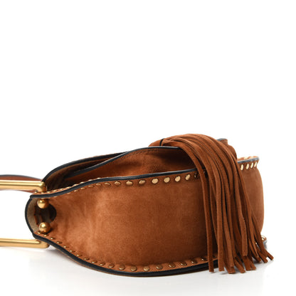 Chloe Suede Calfskin Braided Mini Hudson Shoulder Bag Caramel 4 of 9