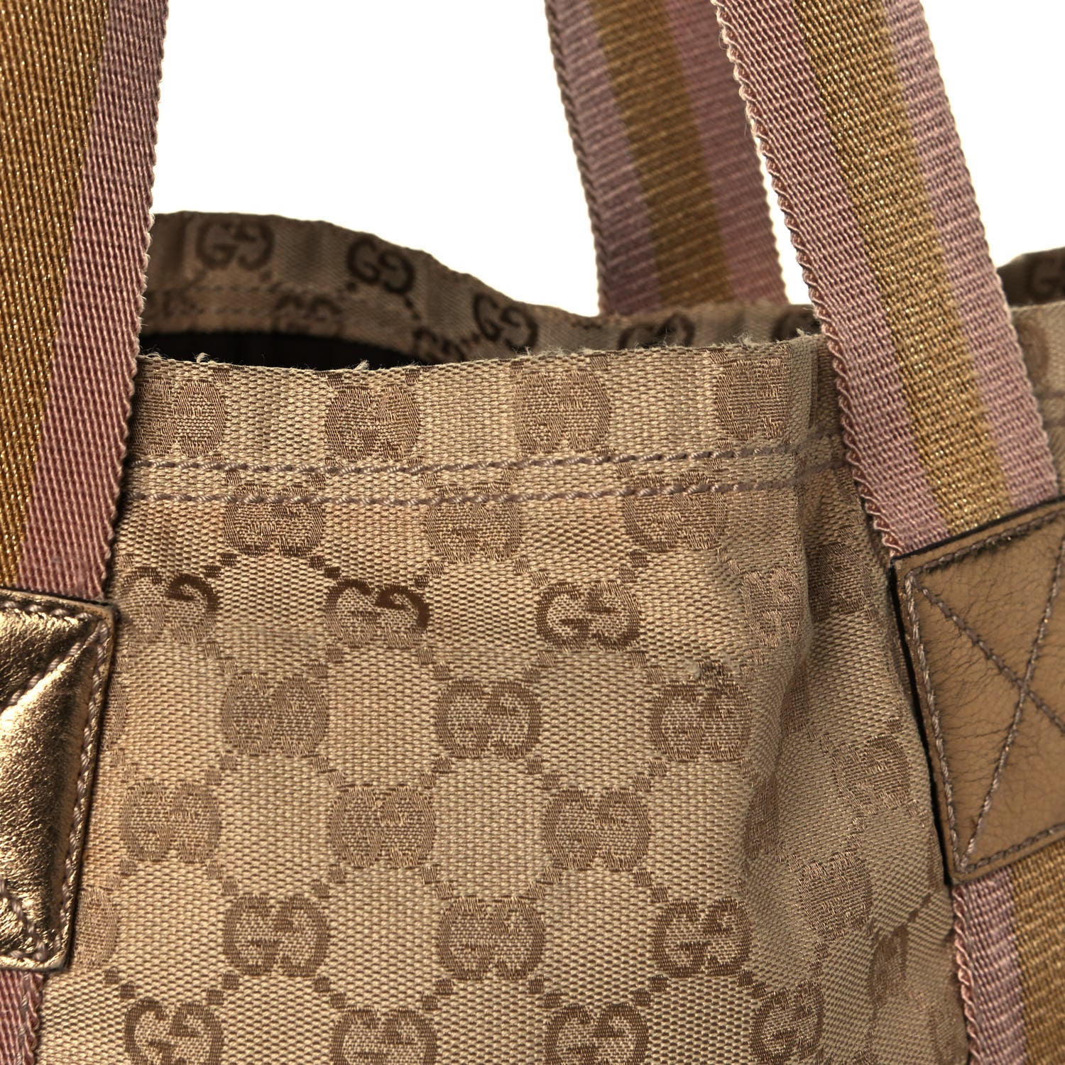 Gucci GG Monogram Medium Web Handle Vertical Tote Pink Gold 16 of 16