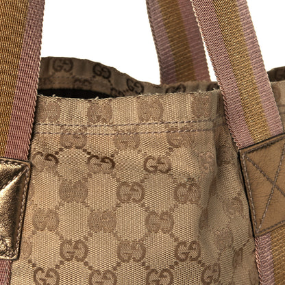 Gucci GG Monogram Medium Web Handle Vertical Tote Pink Gold 16 of 16
