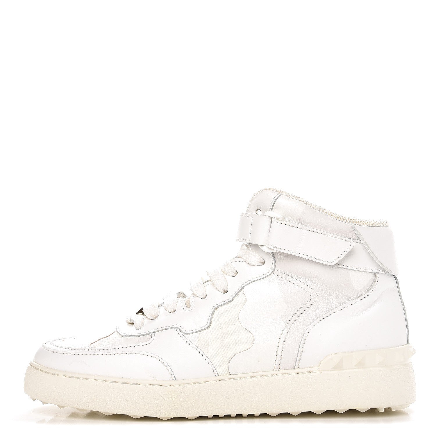 Valentino Garavani Calfskin Rockstud High Top Sneakers 39.5 White 1 of 11