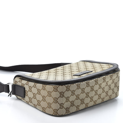 Gucci Monogram Flap Messenger Bag Beige Dark Brown 3 of 9