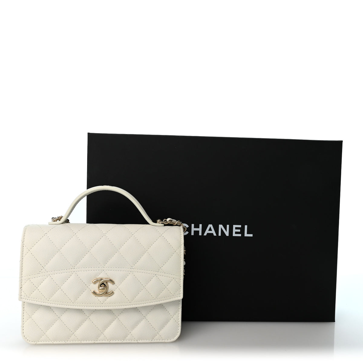 Chanel Caviar Quilted Top Handle Mini Chanel 25 Backpack White 12 of 12