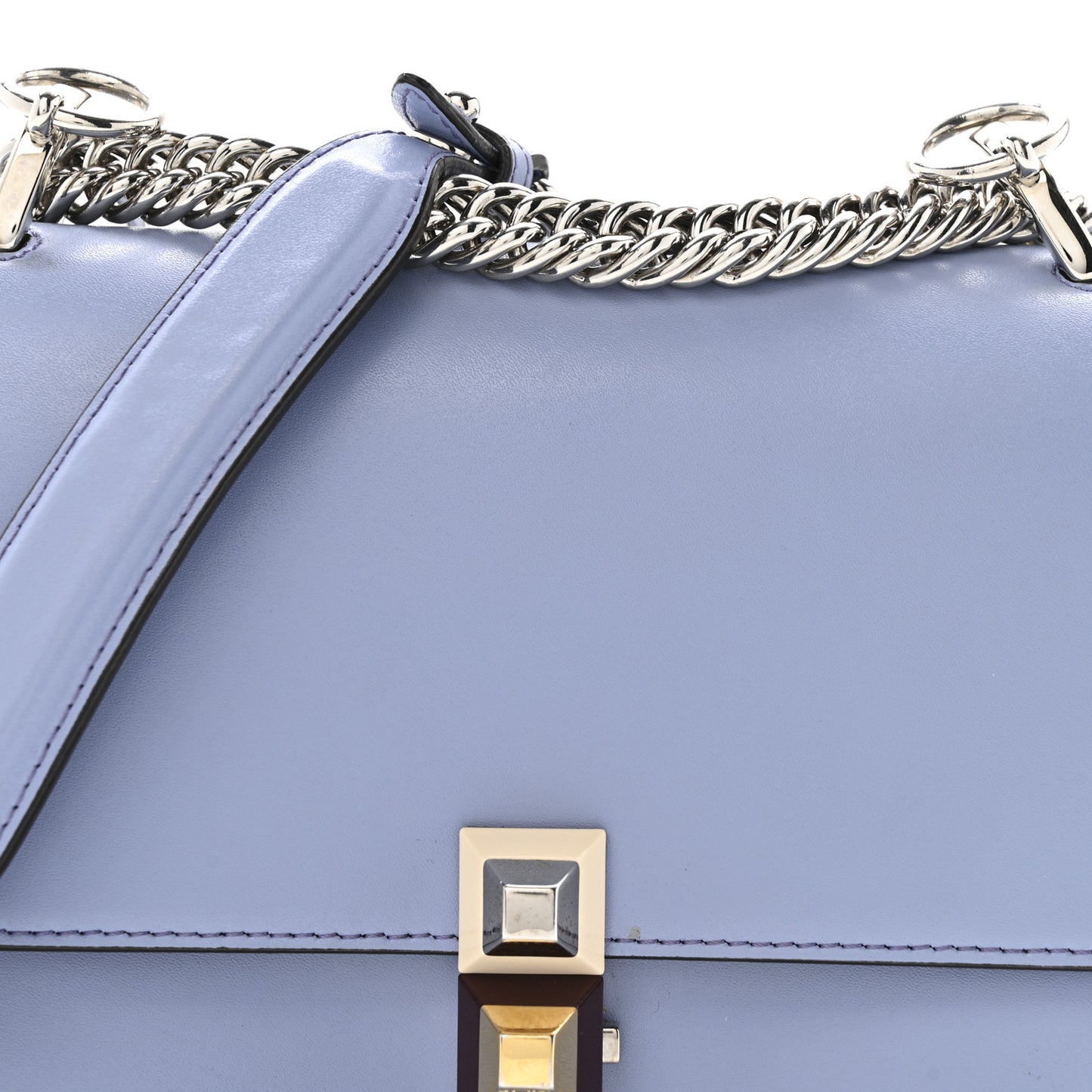 Vitello Liberty Studded Small Kan I Shoulder Bag Azzurro Sky Multicolor