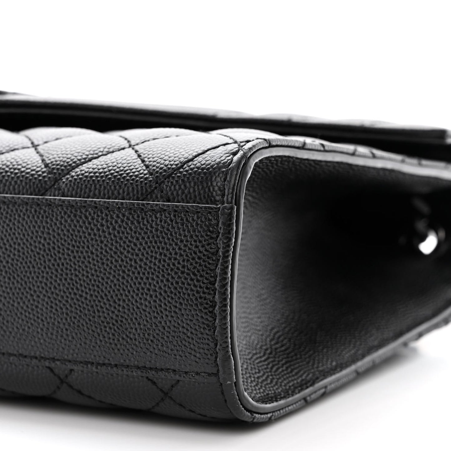 Grain De Poudre Textured Mixed Matelasse Triquilt Medium Monogram Monochrome Satchel Black