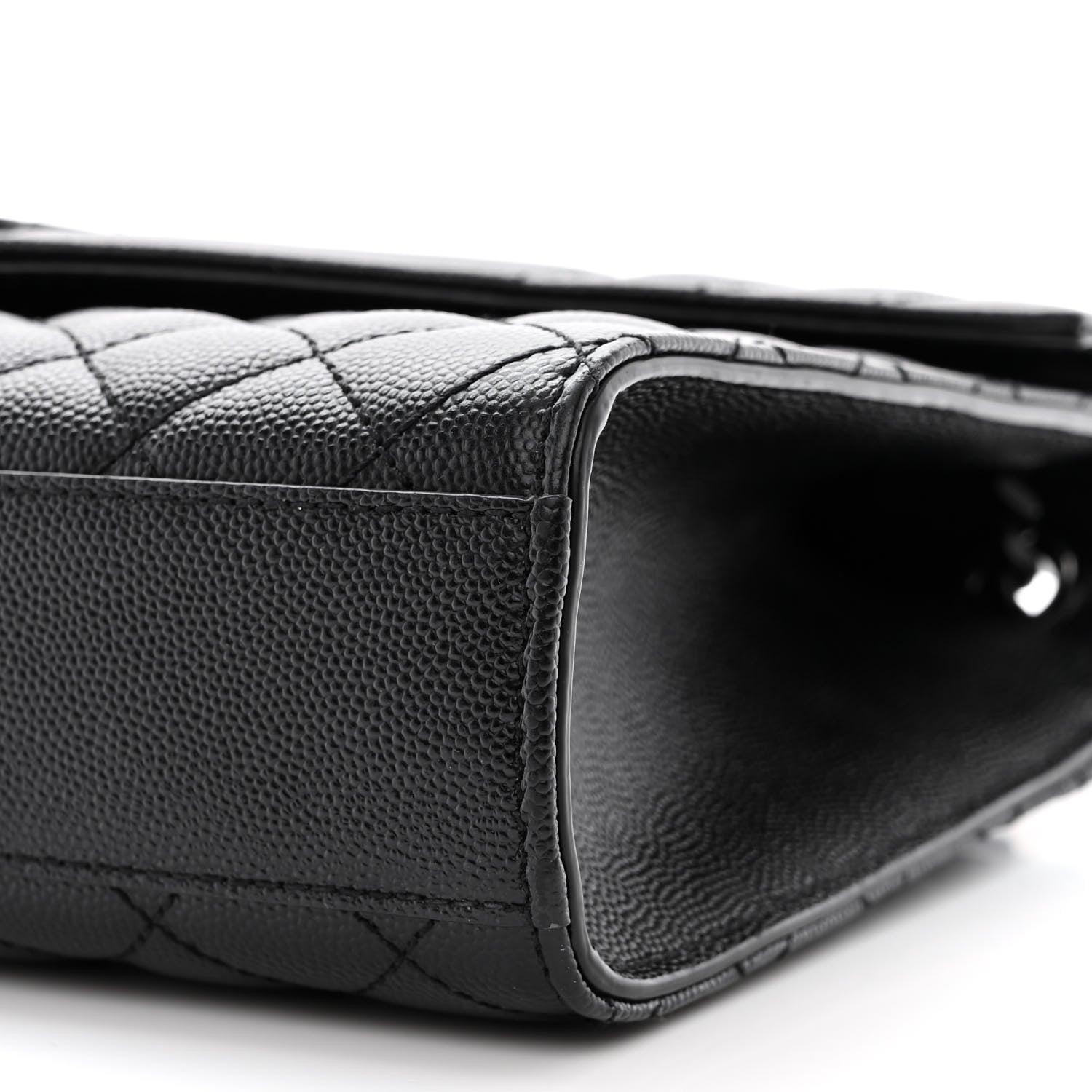 Saint Laurent Grain De Poudre Textured Mixed Matelasse Triquilt Medium Monogram Monochrome Satchel Black 10 of 10
