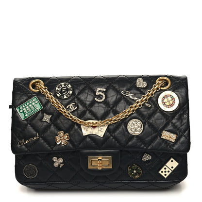 Chanel Aged Calfskin Lucky Charms 2.55 Reissue 225 Flap Black 1 of 10