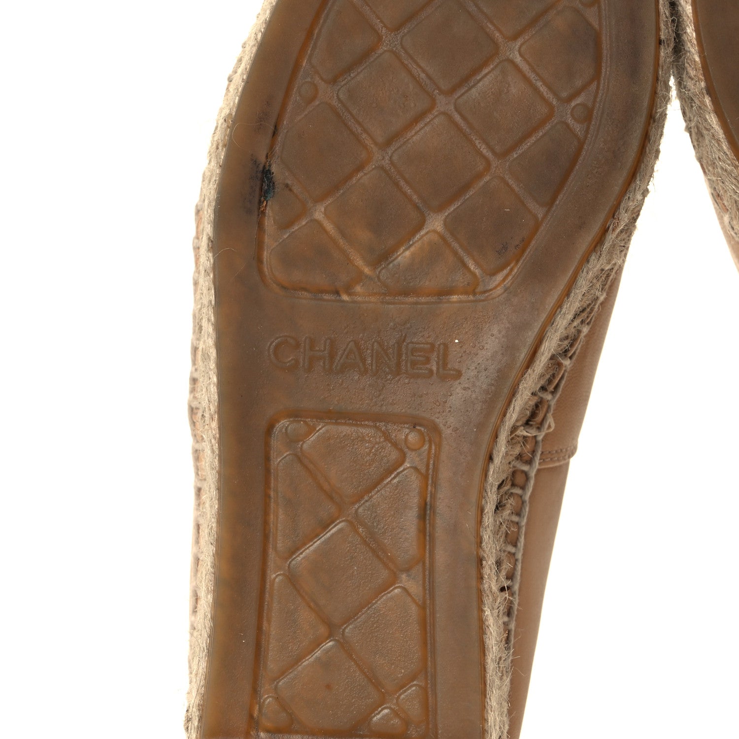 Chanel Lambskin CC Espadrilles 35 Beige Black 7 of 10