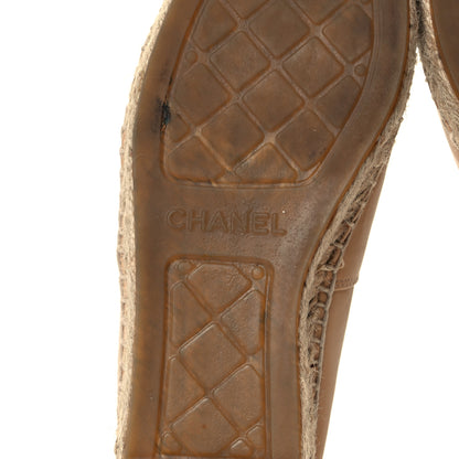 Chanel Lambskin CC Espadrilles 35 Beige Black 7 of 10