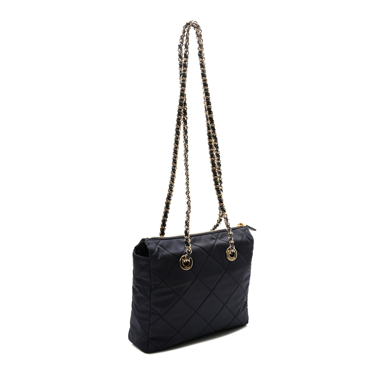 Prada Re-Nylon Saffiano Stitched Re-Edition 1995 Chaine Shoulder Bag Navy 3 of 9