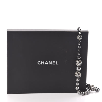 Chanel Ruthenium Pearl Beaded CC Long Necklace Black 5 of 5