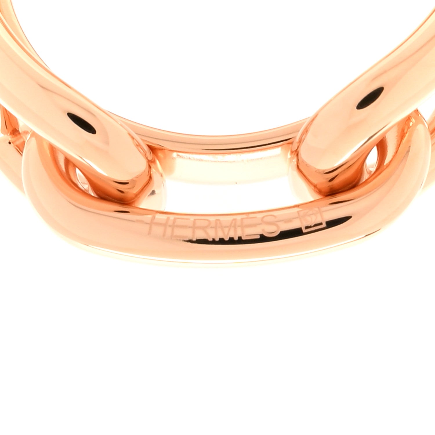 Hermes Plated Brass Regate Scarf Ring Plaque Or Rose Plaque Or Rose 4 of 6
