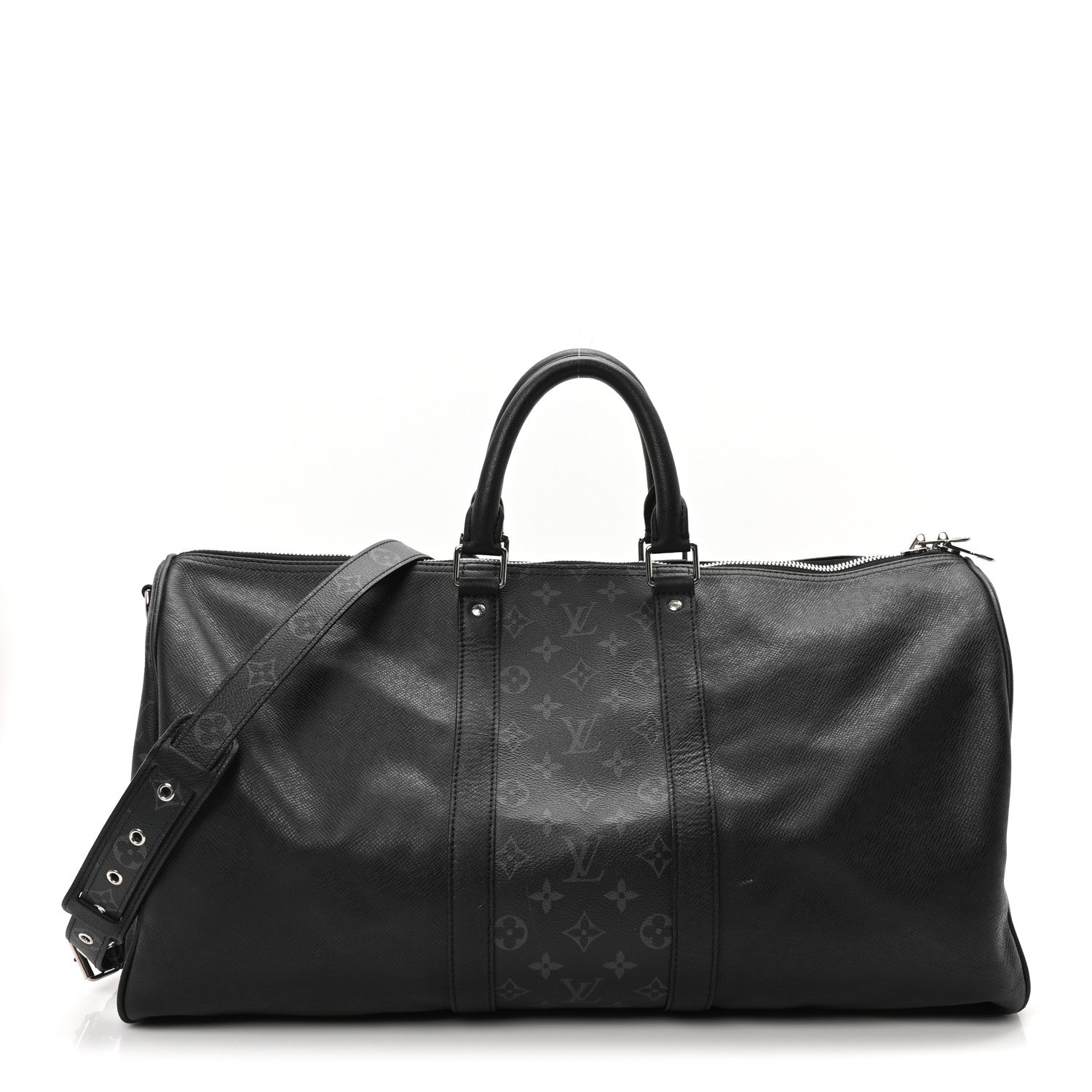 Louis Vuitton Taiga Monogram Eclipse Keepall Bandouliere 50 Black 1 of 9