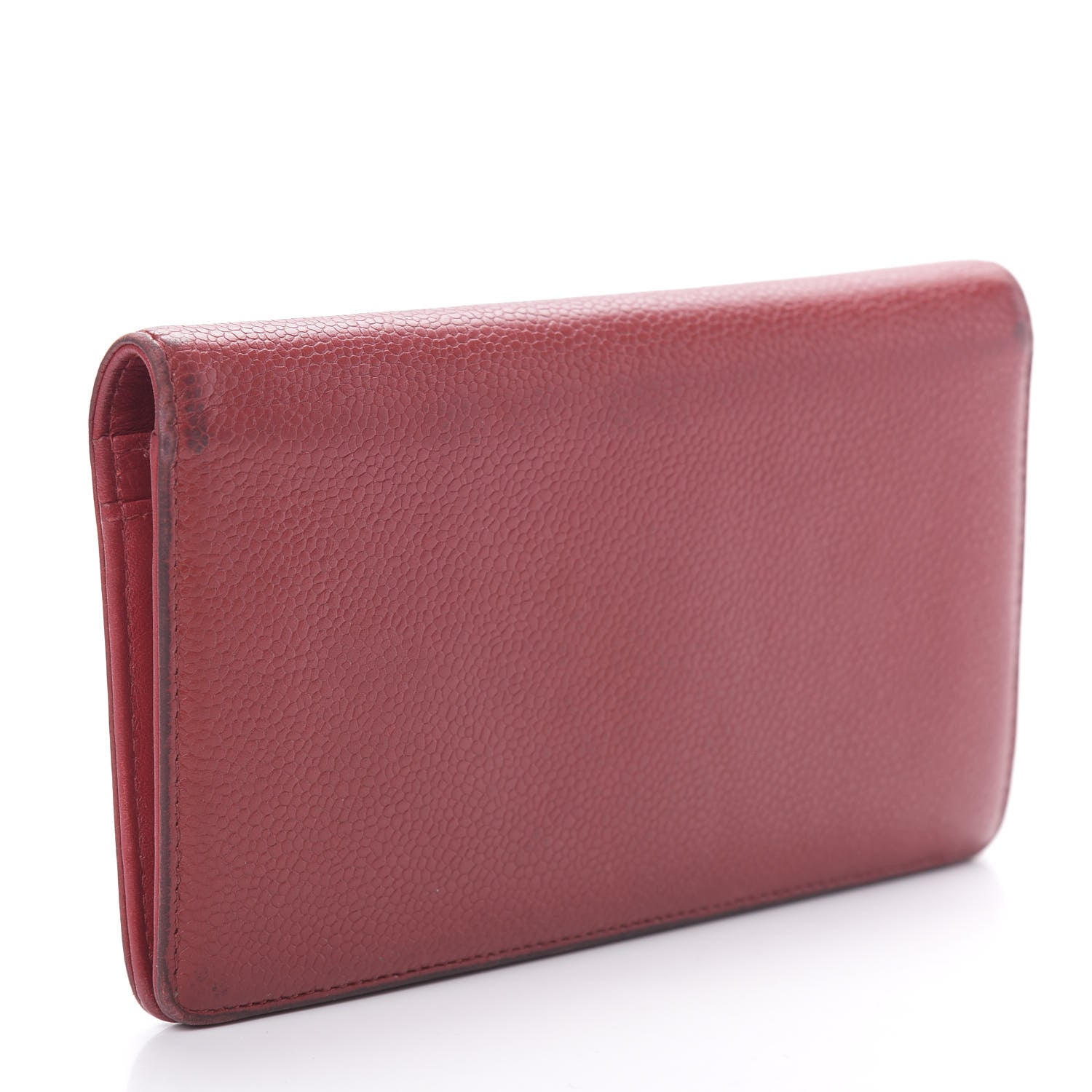 Chanel Caviar Timeless CC Yen Wallet Red 3 of 19