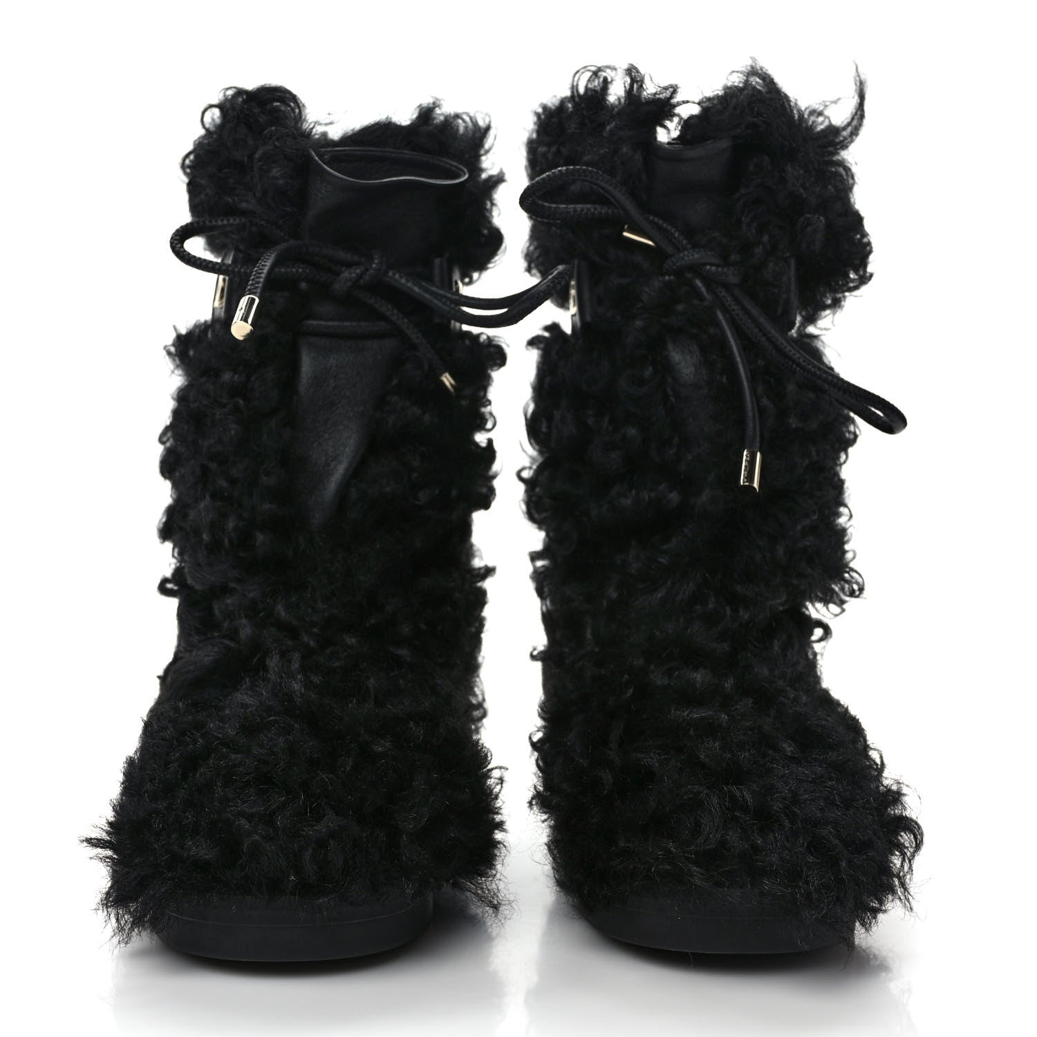 Chanel Shearling Sheepskin High Boots 36 Black 2 of 7