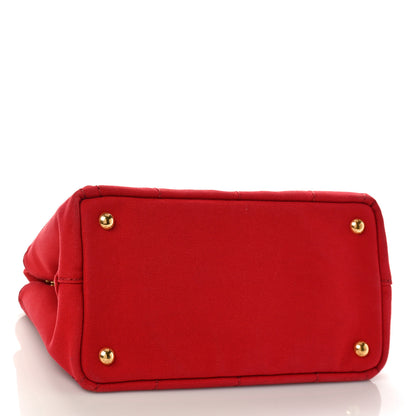 Prada Canapa Small Logo Tote Rosso 4 of 10