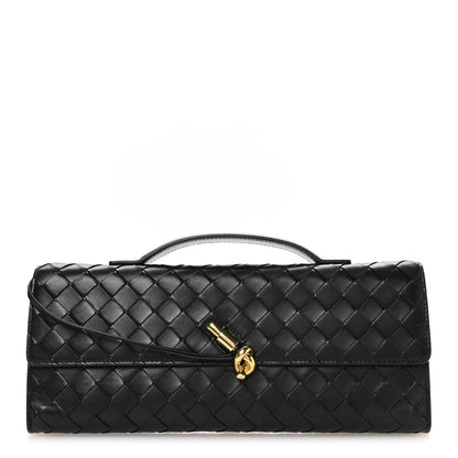 Bottega Veneta Nappa Intrecciato Long Andiamo Top Handle Clutch Black 1 of 7