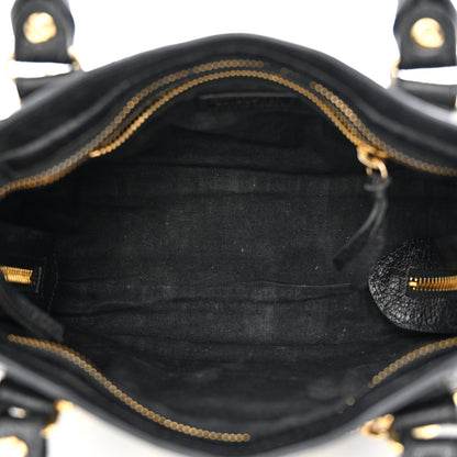 Balenciaga Chevre Gold Metallic Edge Hardware Mini City Black 5 of 19