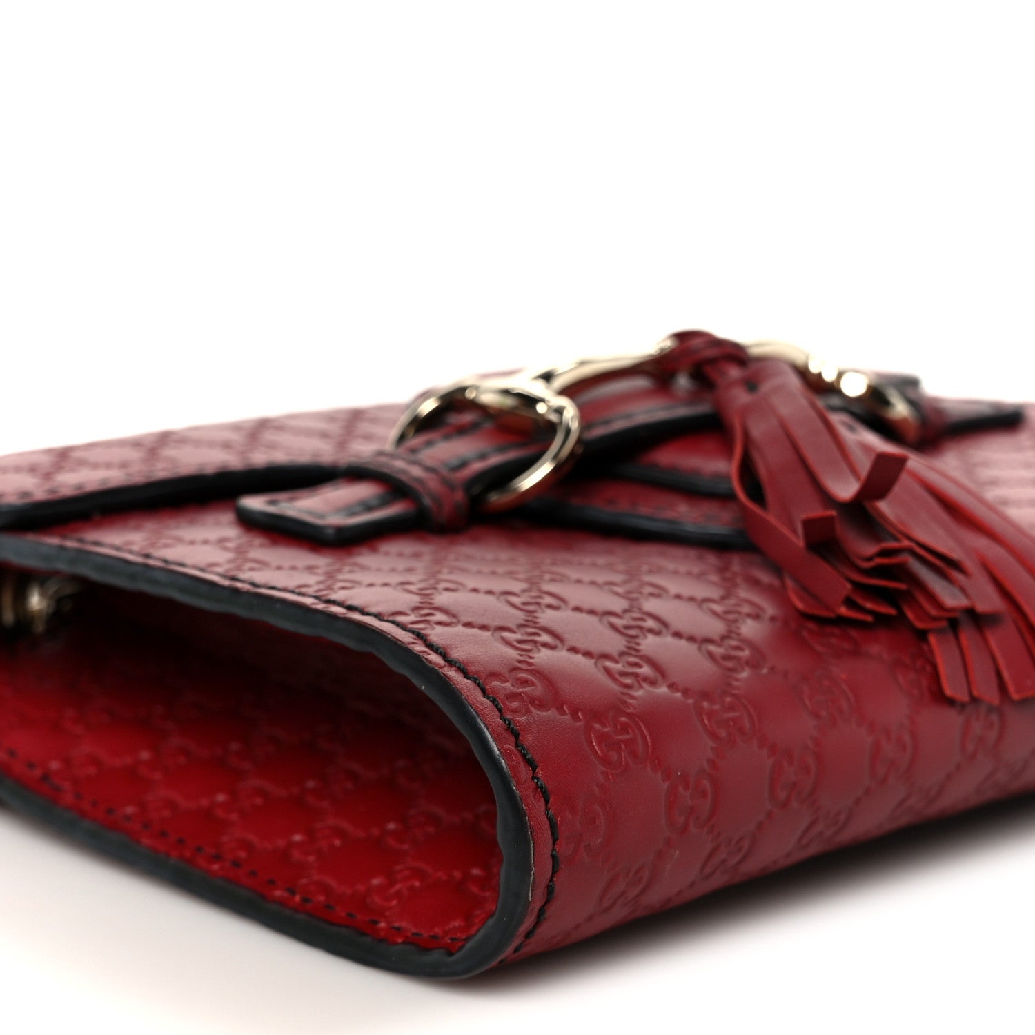 Gucci Soft Microguccissima Mini Emily Chain Shoulder Bag Rosso 11 of 12