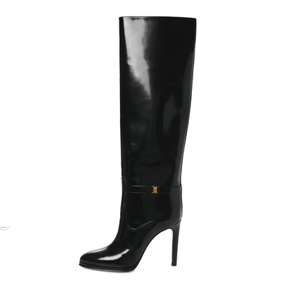Saint Laurent Patent Calfskin Diane 100 Boots 39 Black 1 of 10