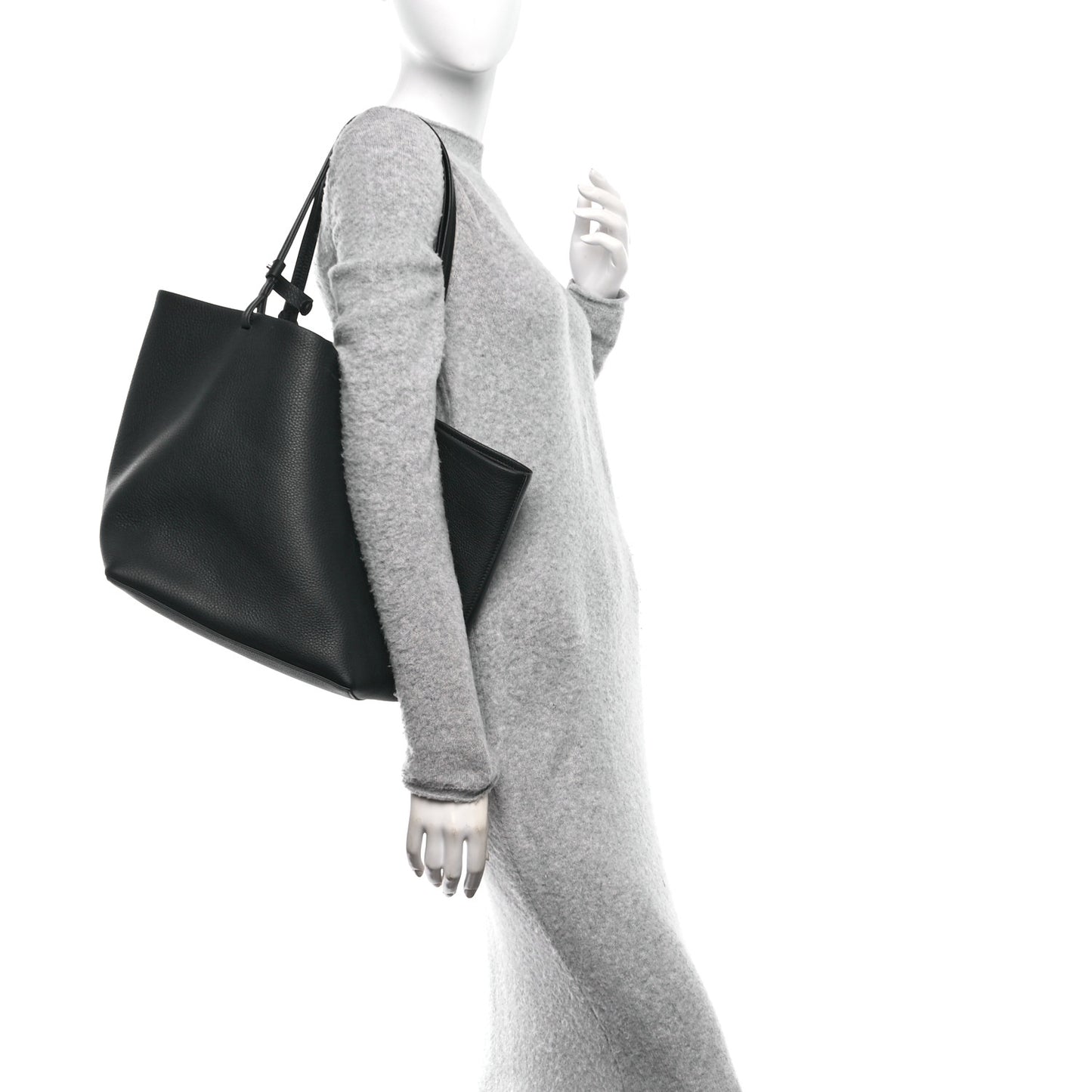 Grained Calfskin Park Tote Three Black
