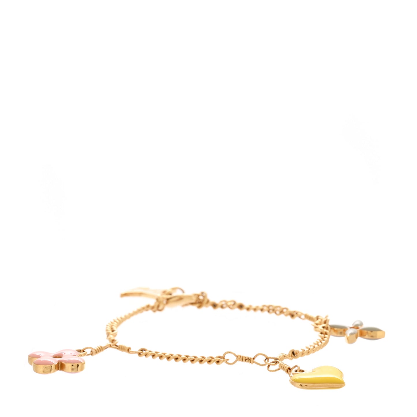 Metal Sweet Monogram Charm Bracelet Pastel