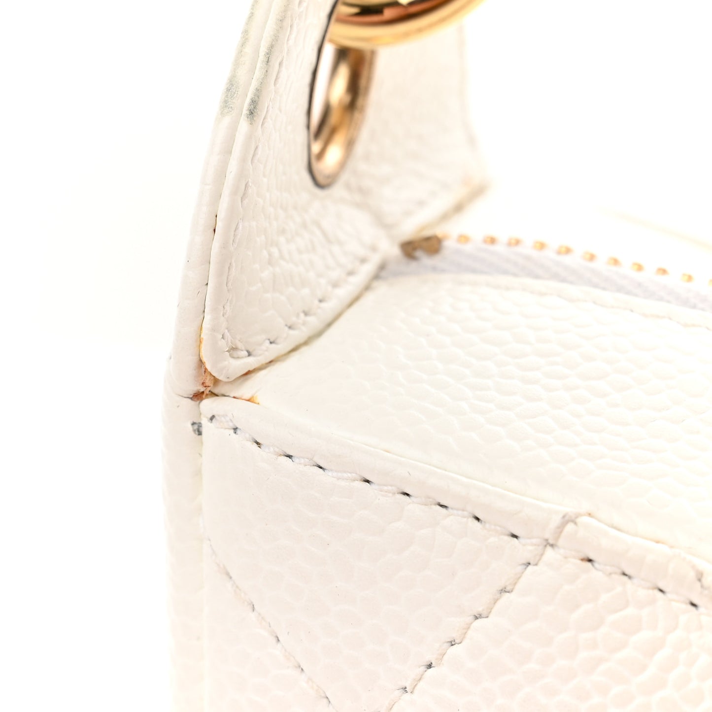 Caviar Quilted Hobo White