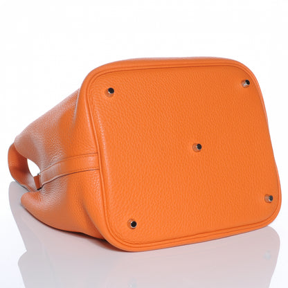 Hermes Taurillon Clemence Picotin Lock GM Orange 4 of 7