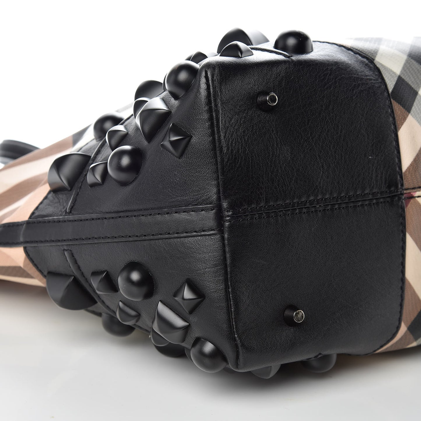 Nova Check Mega Stud Nickie Tote Black