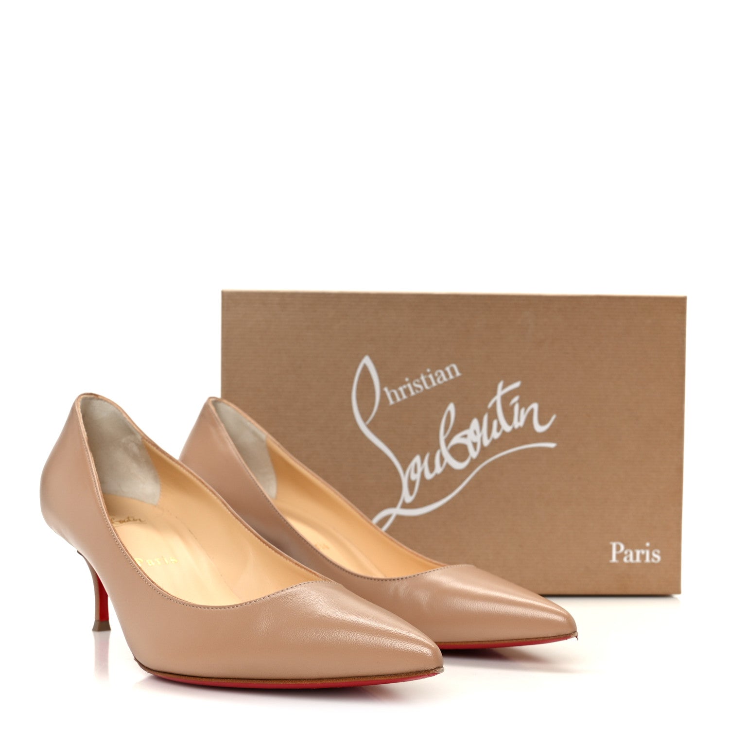 Christian Louboutin Nappa Kate 55 Pumps 38 Nude 1833730 – FASHIONPHILE
