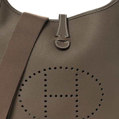 Hermes Taurillon Clemence Evelyne III PM Etoupe 8 of 10