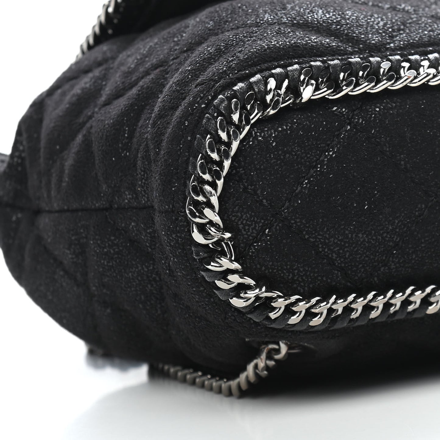 Shaggy Deer Quilted Mini Falabella Backpack Black