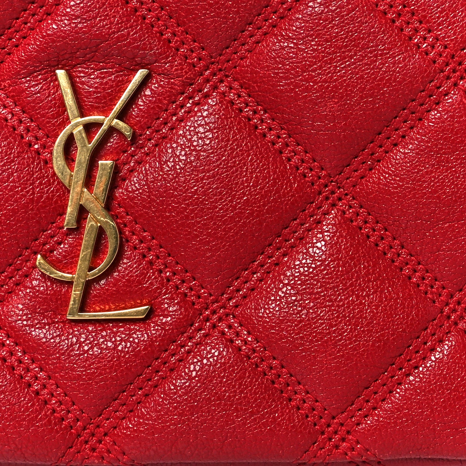 Saint Laurent Grained Lambskin Quilted Mini Becky Double Zip Bag Rouge Eros 10 of 12