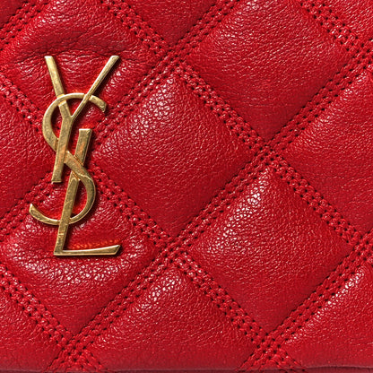 Saint Laurent Grained Lambskin Quilted Mini Becky Double Zip Bag Rouge Eros 10 of 12