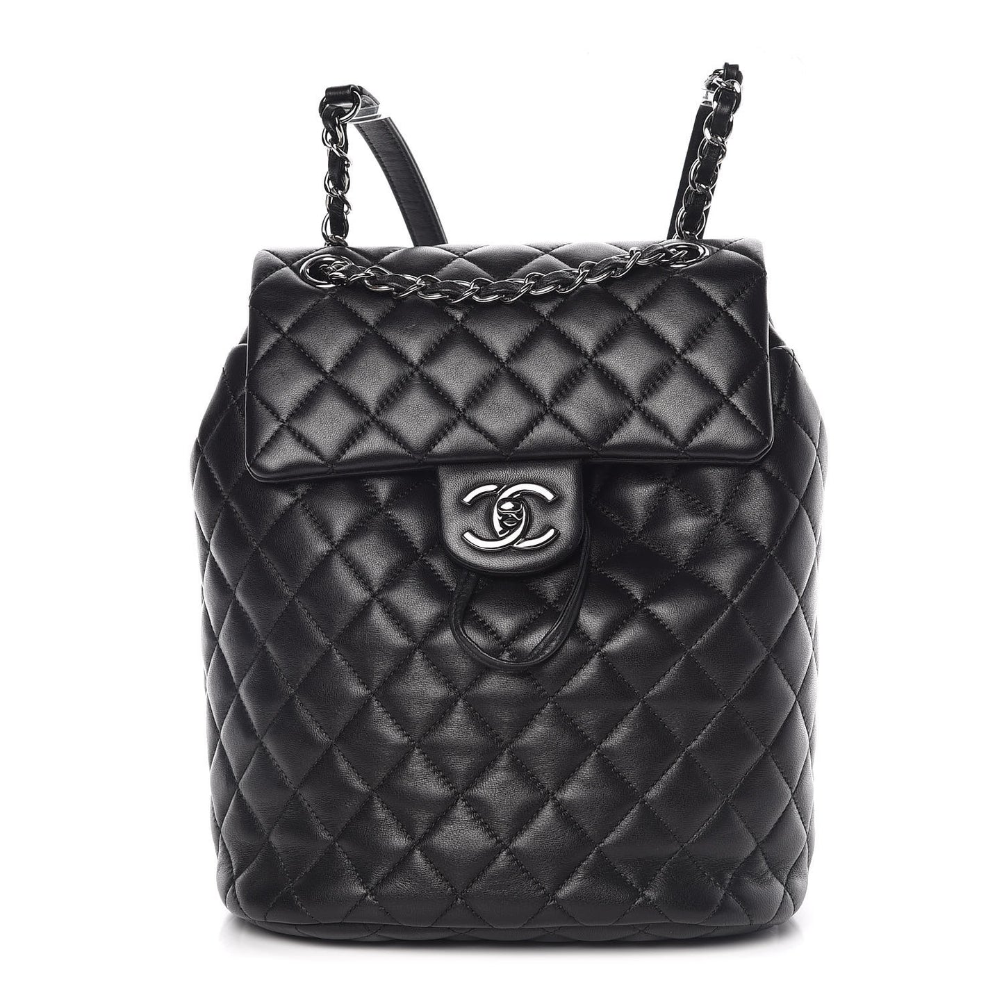 Lambskin Quilted Small Urban Spirit Backpack Black