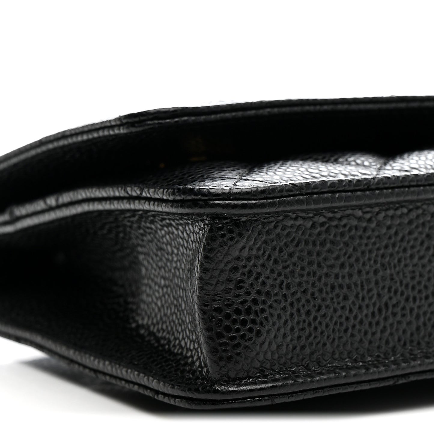 Caviar Quilted Wallet on Chain WOC Black