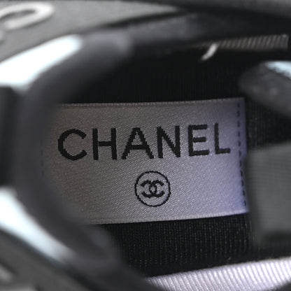 Chanel Suede Calfskin Nylon Grosgrain CC Sneakers 38.5 Light Blue 8 of 10