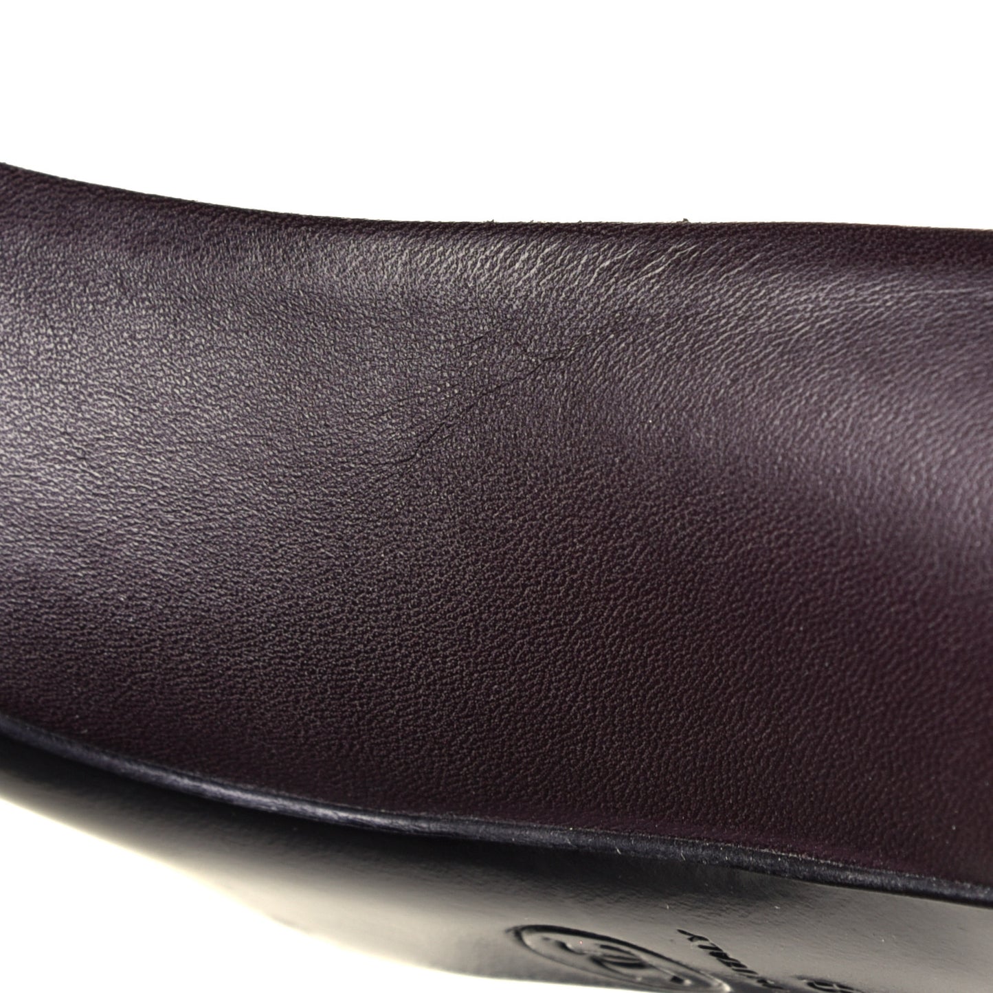 Lambskin CC Cap Toe Pumps 38 Dark Brown Black