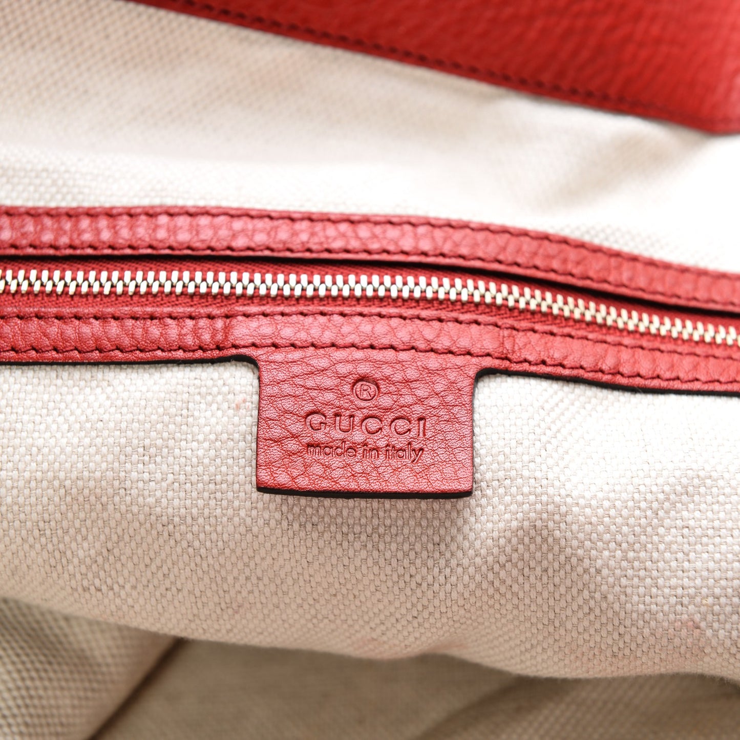 Pebbled Calfskin Large Soho Shoulder Bag Red