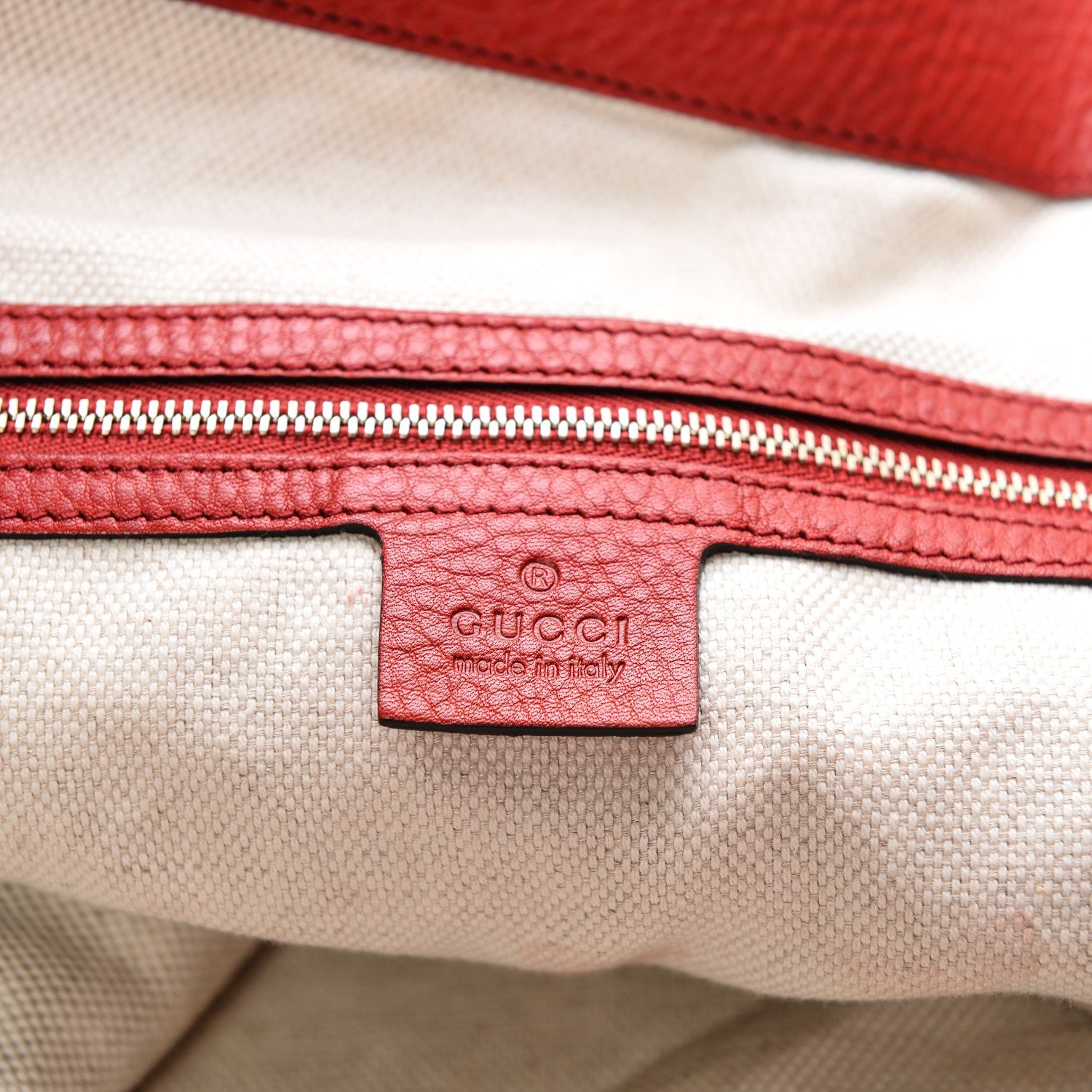 Gucci Pebbled Calfskin Large Soho Shoulder Bag Red 6 of 9