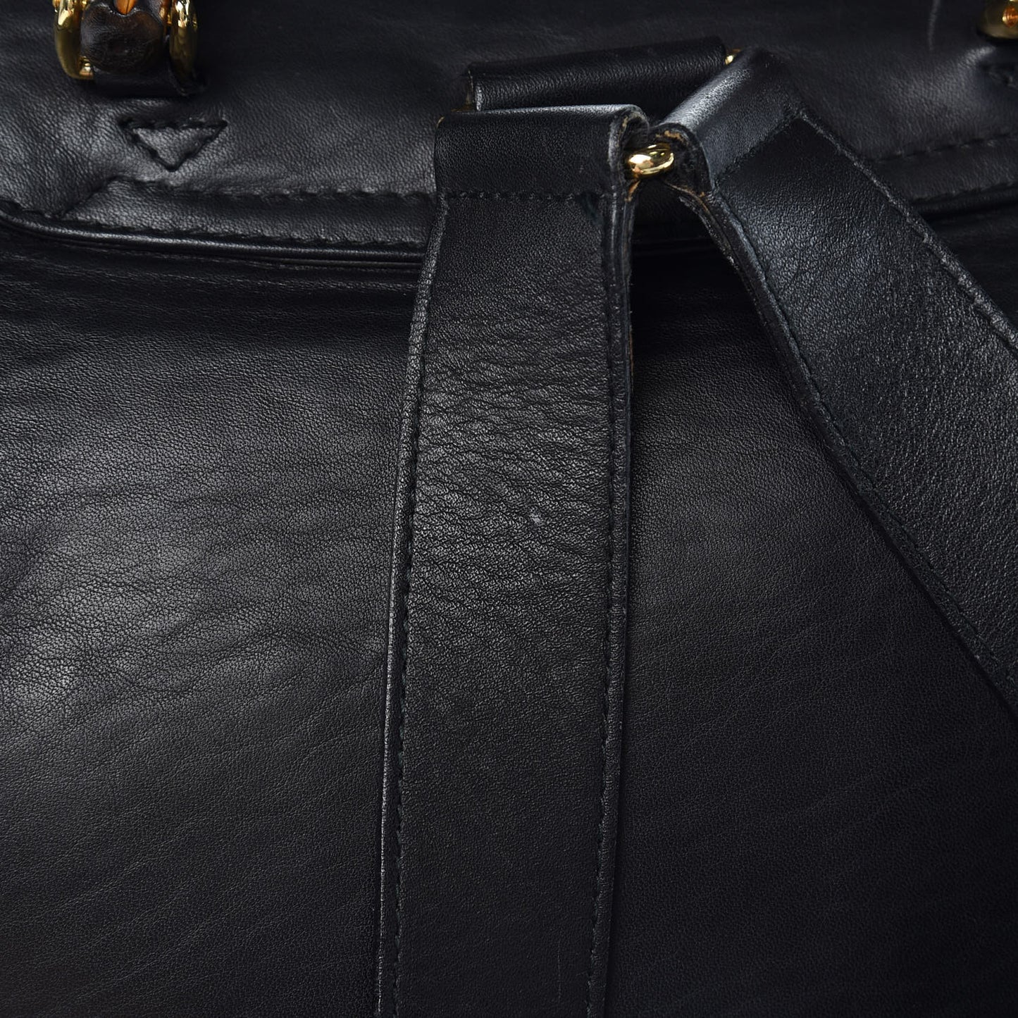 Calfskin Bamboo Backpack Black