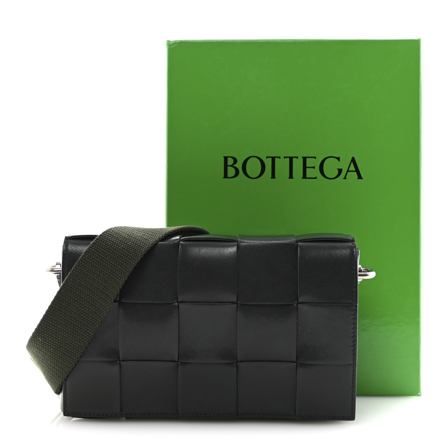 Bottega Veneta Calfskin Maxi Intreccio Cassette With Strap Bag