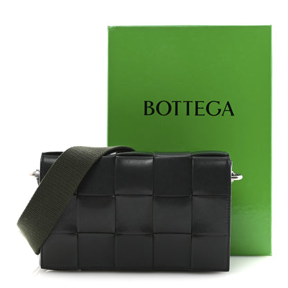 Bottega Veneta Calfskin Maxi Intreccio Cassette With Strap Bag Dark Green 16 of 16
