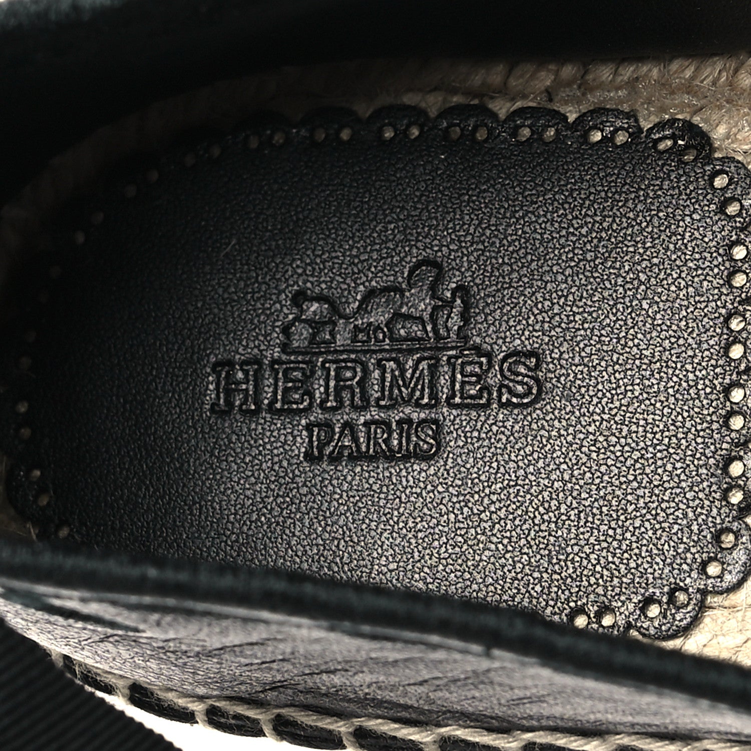 Hermes Nappa Womens Guapa Espadrilles 36 Black 7 of 7