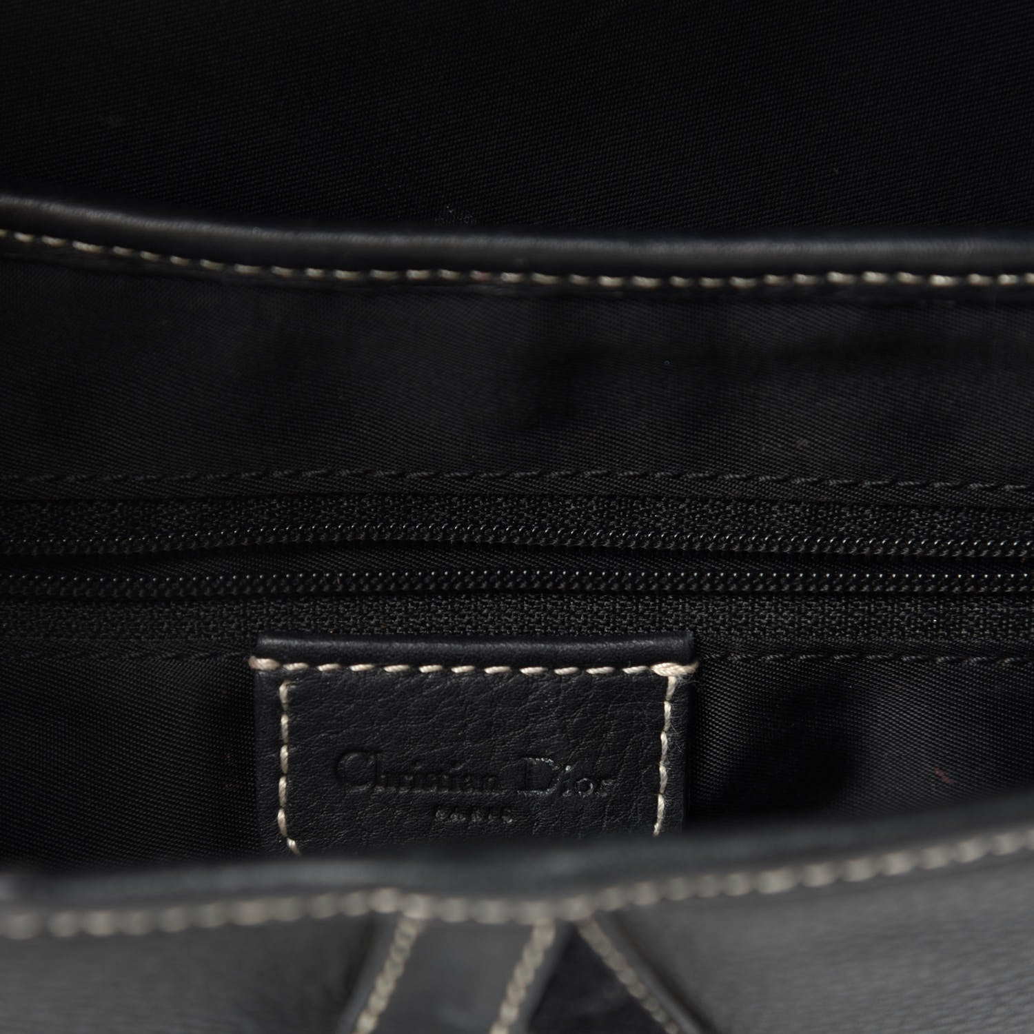 Christian Dior Calfskin Double Saddle Bag Black 12 of 14