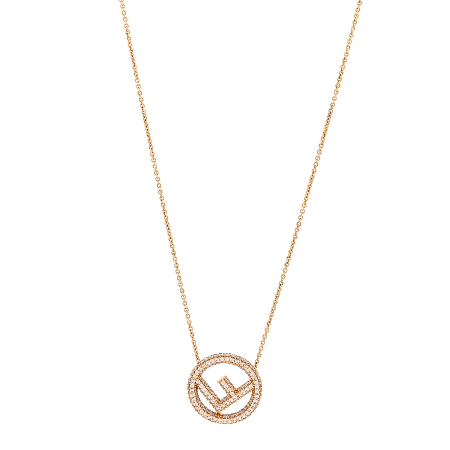 Fendi Brass Crystal F is Fendi Necklace Gold 1 of 5